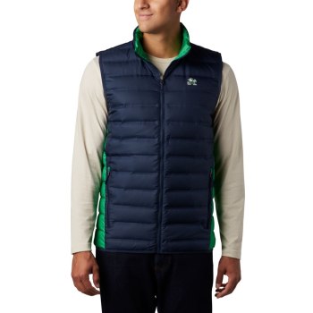 Pánské Vesty Columbia Collegiate Lake 22 Reversible - Notre Dame Tmavě Blankyt Zelene JVLSXT093